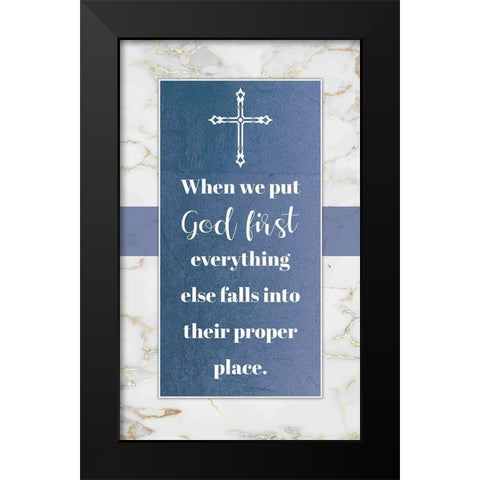 God First Black Modern Wood Framed Art Print by Brown, Victoria