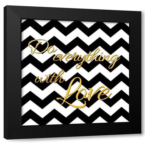Golden Love  Black Modern Wood Framed Art Print by Brown, Victoria