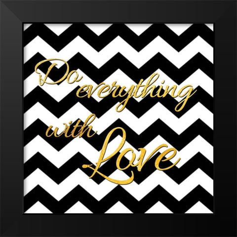 Golden Love  Black Modern Wood Framed Art Print by Brown, Victoria
