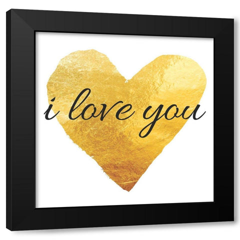 I Love You Black Modern Wood Framed Art Print by Brown, Victoria