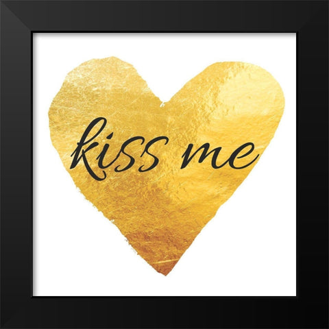 kiss me Black Modern Wood Framed Art Print by Brown, Victoria