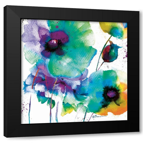 Color Flowers Black Modern Wood Framed Art Print by Brown, Victoria
