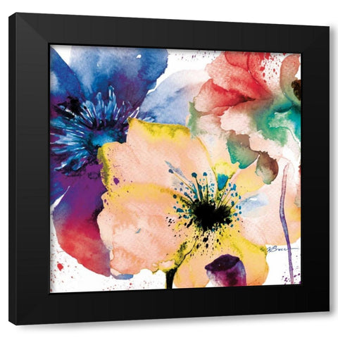 Color Flowers 2 Black Modern Wood Framed Art Print with Double Matting by Brown, Victoria