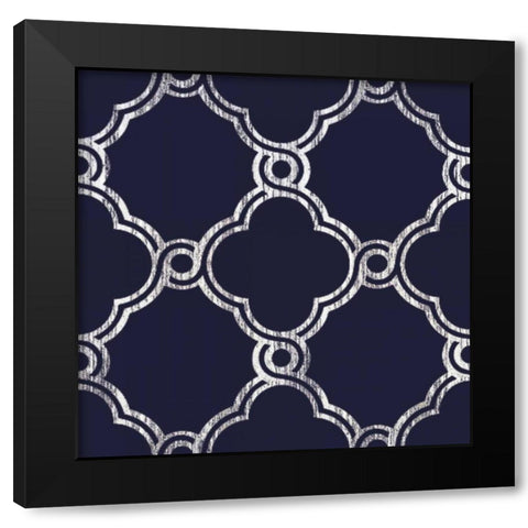 Navy Fence 1 Black Modern Wood Framed Art Print with Double Matting by Brown, Victoria