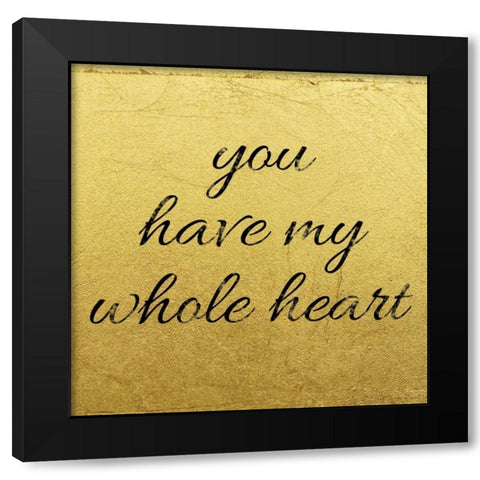 Golden Heart 1 Black Modern Wood Framed Art Print by Brown, Victoria