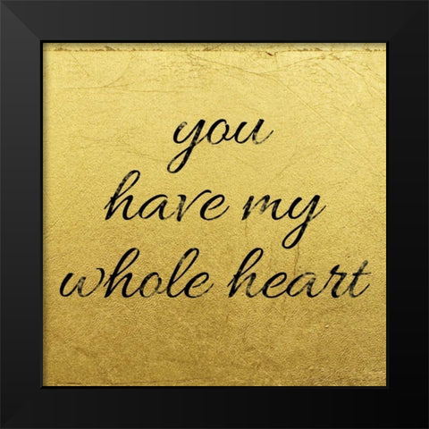 Golden Heart 1 Black Modern Wood Framed Art Print by Brown, Victoria