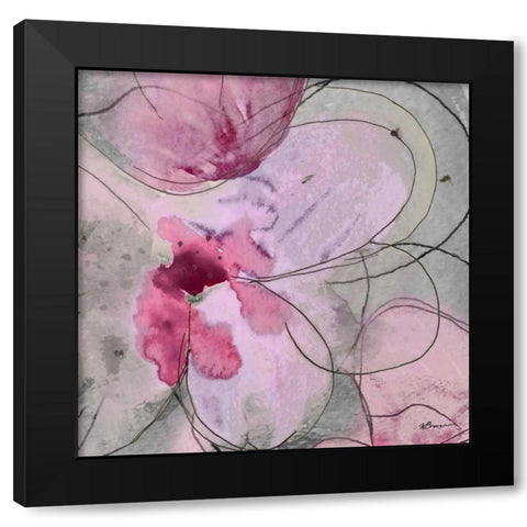 Flower Bomb 2 Black Modern Wood Framed Art Print by Brown, Victoria