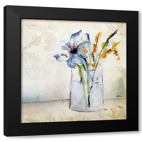 Vase Center Piece 2 Black Modern Wood Framed Art Print by Brown, Victoria