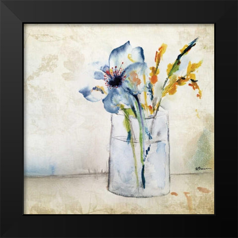 Vase Center Piece 2 Black Modern Wood Framed Art Print by Brown, Victoria