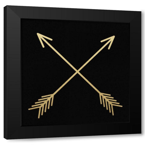 Golden Arrows In The Night Black Modern Wood Framed Art Print by Brown, Victoria