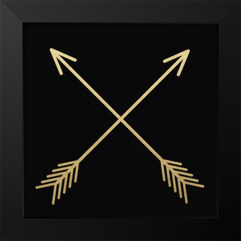 Golden Arrows In The Night Black Modern Wood Framed Art Print by Brown, Victoria