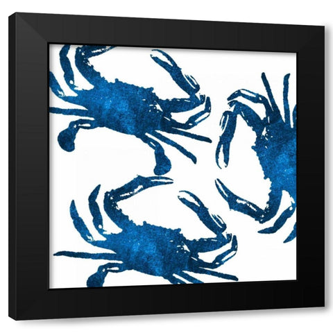 Navy Crab Collage Black Modern Wood Framed Art Print by Brown, Victoria