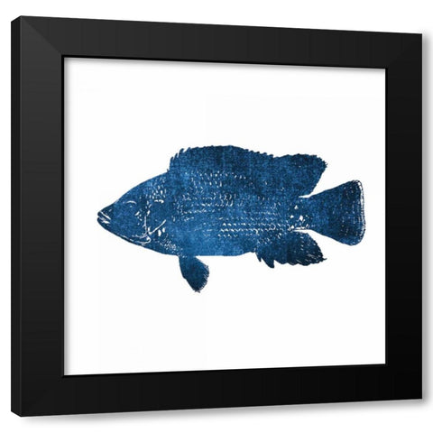 Navy Fish Black Modern Wood Framed Art Print with Double Matting by Brown, Victoria