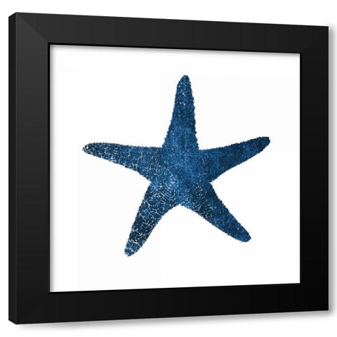 Navy Starfish Black Modern Wood Framed Art Print with Double Matting by Brown, Victoria