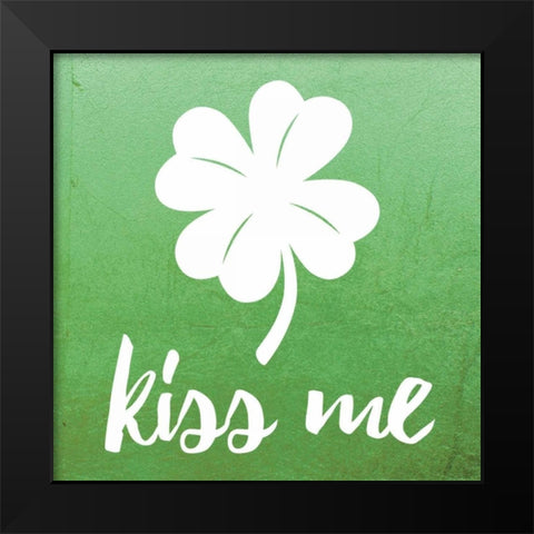 Kiss Me Black Modern Wood Framed Art Print by Brown,Victoria
