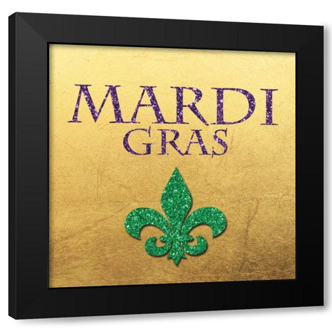 Mardi Gras Gold Black Modern Wood Framed Art Print with Double Matting by Brown,Victoria