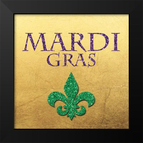 Mardi Gras Gold Black Modern Wood Framed Art Print by Brown,Victoria