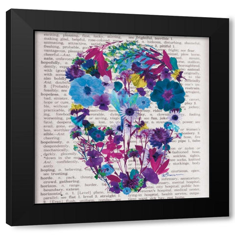 Skull 1 Black Modern Wood Framed Art Print by Brown,Victoria