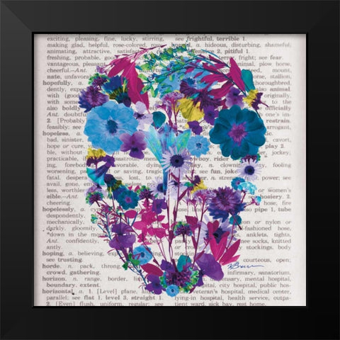 Skull 1 Black Modern Wood Framed Art Print by Brown,Victoria
