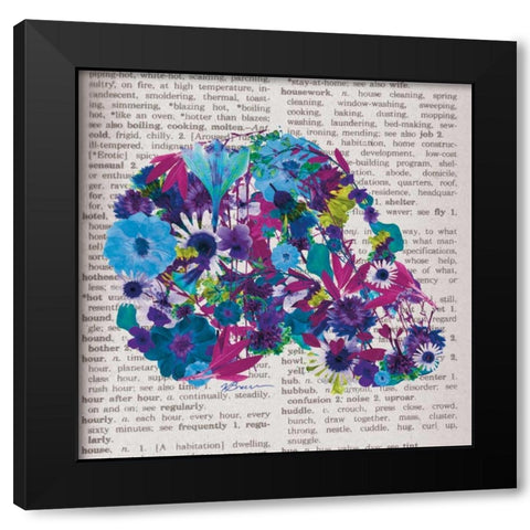 Skull 2 Black Modern Wood Framed Art Print by Brown,Victoria