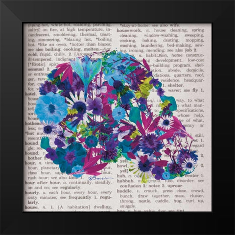 Skull 2 Black Modern Wood Framed Art Print by Brown,Victoria