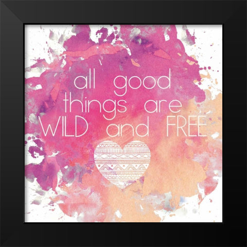 Heart Black Modern Wood Framed Art Print by Brown,Victoria