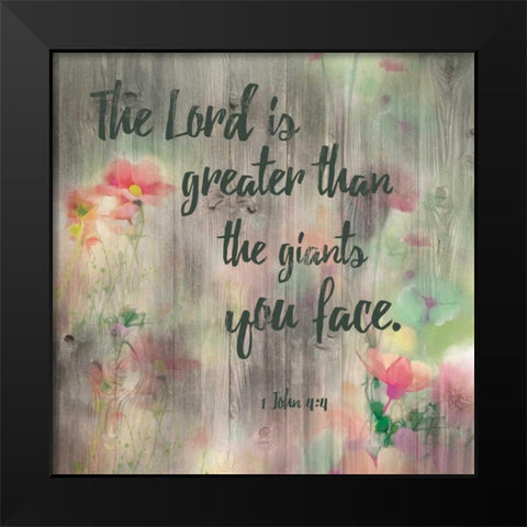 Lord Is Greater Black Modern Wood Framed Art Print by Brown,Victoria