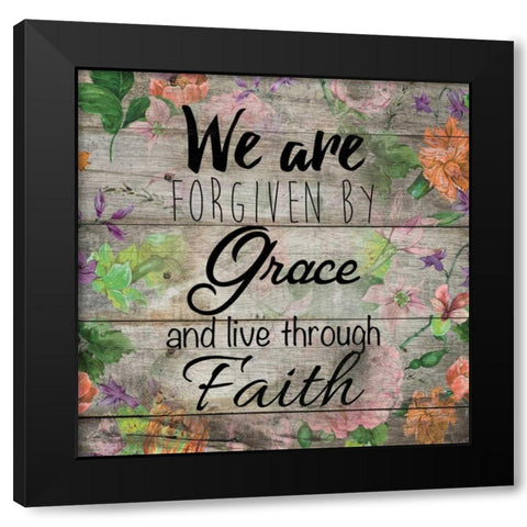 Grace and Faith 1 Black Modern Wood Framed Art Print by Brown, Victoria