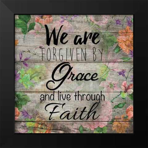 Grace and Faith 1 Black Modern Wood Framed Art Print by Brown, Victoria