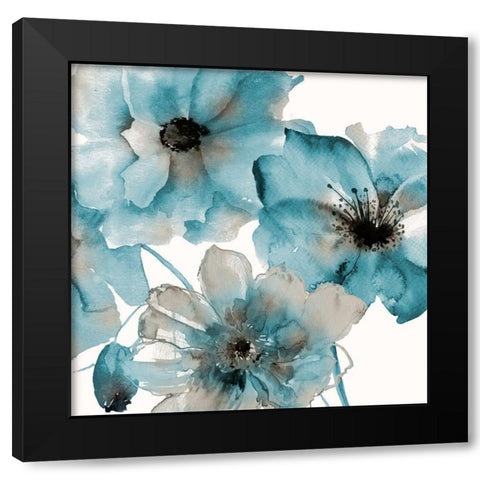 Teal Kissed Black Modern Wood Framed Art Print with Double Matting by Brown, Victoria