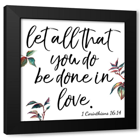 Corinthians Black Modern Wood Framed Art Print by Brown, Victoria