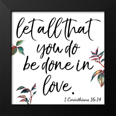 Corinthians Black Modern Wood Framed Art Print by Brown, Victoria