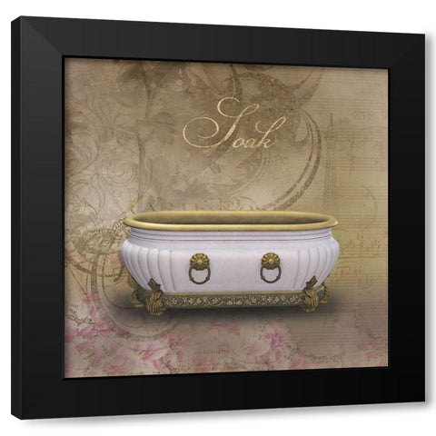 Golden Bath 1 Black Modern Wood Framed Art Print by Brown, Victoria