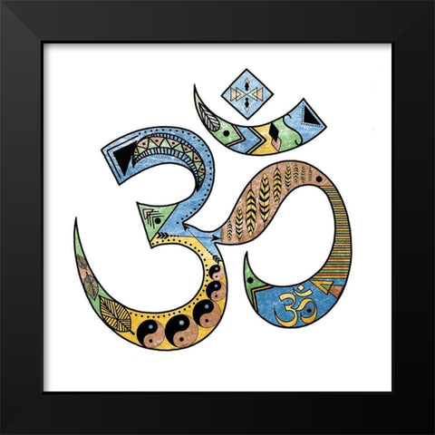 Om Flat Black Modern Wood Framed Art Print by Brown, Victoria