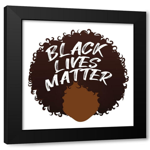 BLM Hair Black Modern Wood Framed Art Print by Brown, Victoria