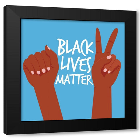 Strong Peace BLM 3 Black Modern Wood Framed Art Print by Brown, Victoria