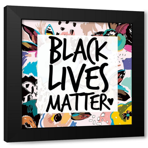 Collage BLM 4 Black Modern Wood Framed Art Print by Brown, Victoria