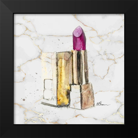 Marble Lipstick Black Modern Wood Framed Art Print by Brown, Victoria