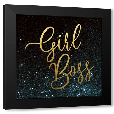 Girl Boss 1 Black Modern Wood Framed Art Print by Lula Bijoux and Company