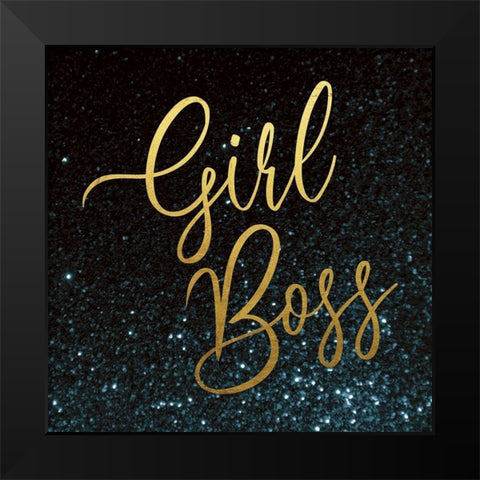 Girl Boss 1 Black Modern Wood Framed Art Print by Lula Bijoux and Company
