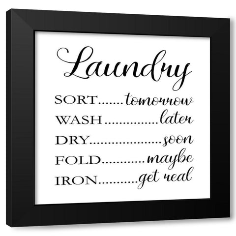 Laundry Words 1 Black Modern Wood Framed Art Print by Brown, Victoria
