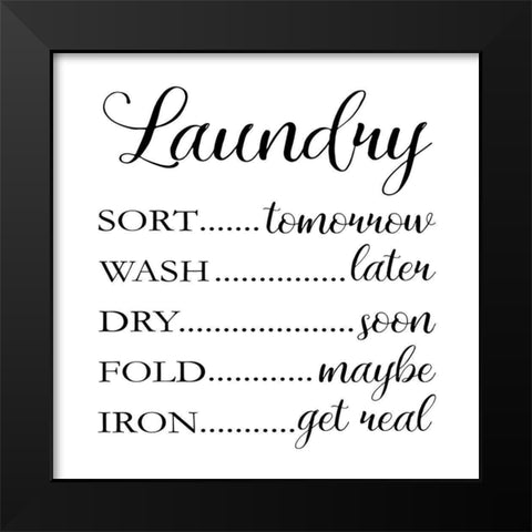 Laundry Words 1 Black Modern Wood Framed Art Print by Brown, Victoria