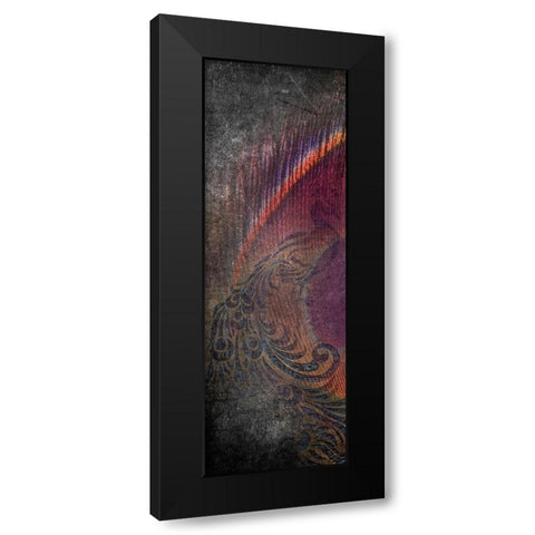 Fused Peacock 1 Black Modern Wood Framed Art Print with Double Matting by Brown, Victoria