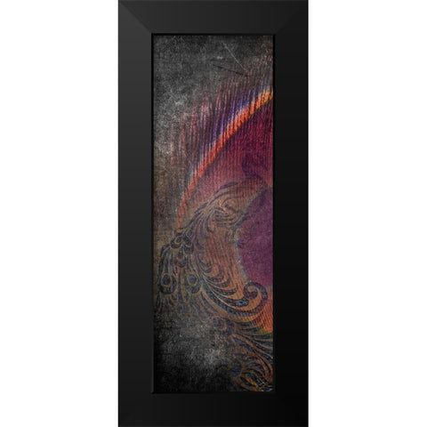 Fused Peacock 1 Black Modern Wood Framed Art Print by Brown, Victoria