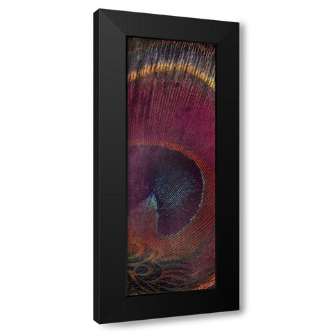 Fused Peacock 2 Black Modern Wood Framed Art Print with Double Matting by Brown, Victoria