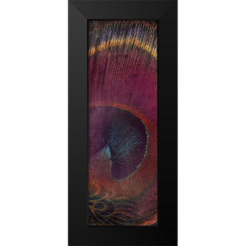 Fused Peacock 2 Black Modern Wood Framed Art Print by Brown, Victoria