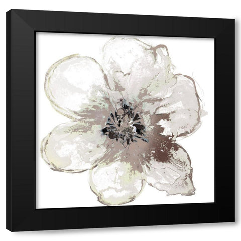 Floral-White Black Modern Wood Framed Art Print by Brown, Victoria