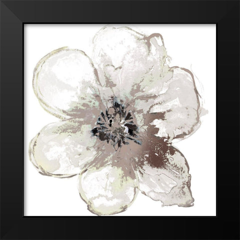 Floral-White Black Modern Wood Framed Art Print by Brown, Victoria