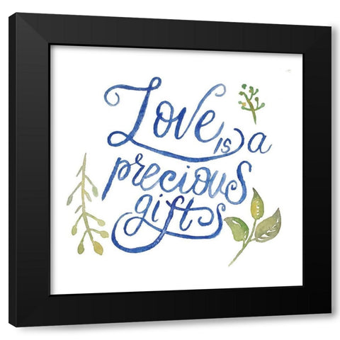 Love Black Modern Wood Framed Art Print by Brown, Victoria