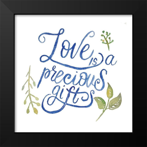 Love Black Modern Wood Framed Art Print by Brown, Victoria